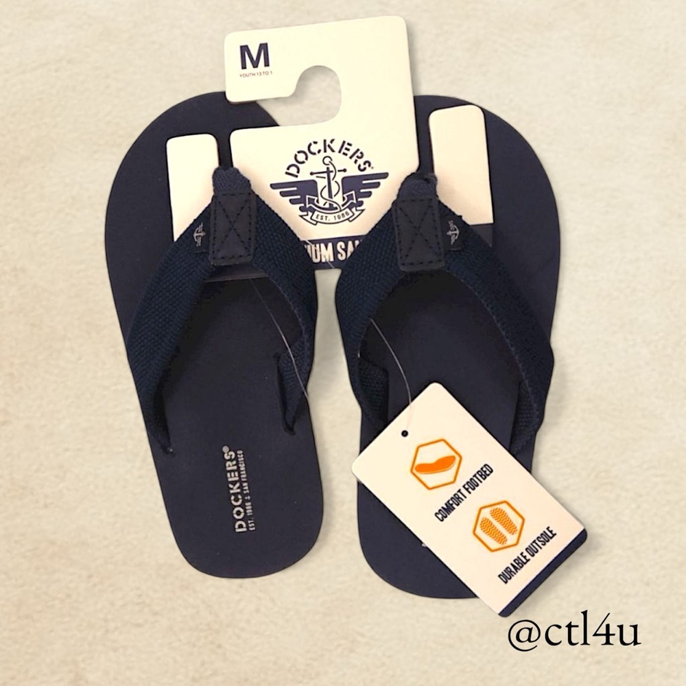 Docker's Premium Kids Navy Blue Sandals M 13/1